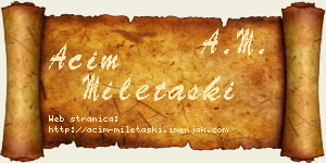 Aćim Miletaški vizit kartica